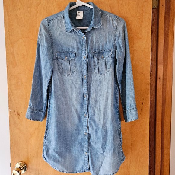 &Denim Long Sleeve Tunic / Shirt Dress Size 4 - Picture 1 of 3